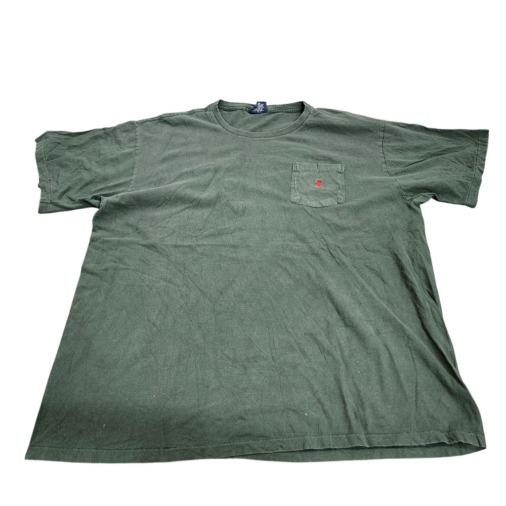 Polo Ralph Lauren T-Shirt Mens XL Pocket Forest Green Embroidered Logo EUC